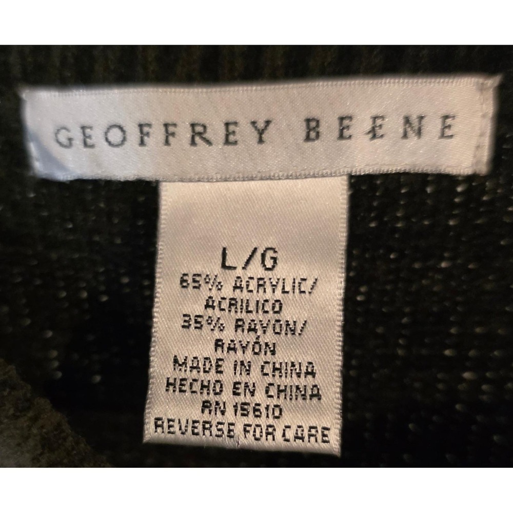 Vintage Geoffrey Beene Mens Large Chenille Argyle Sweater Brown Grey Crewneck - Picture 8 of 10